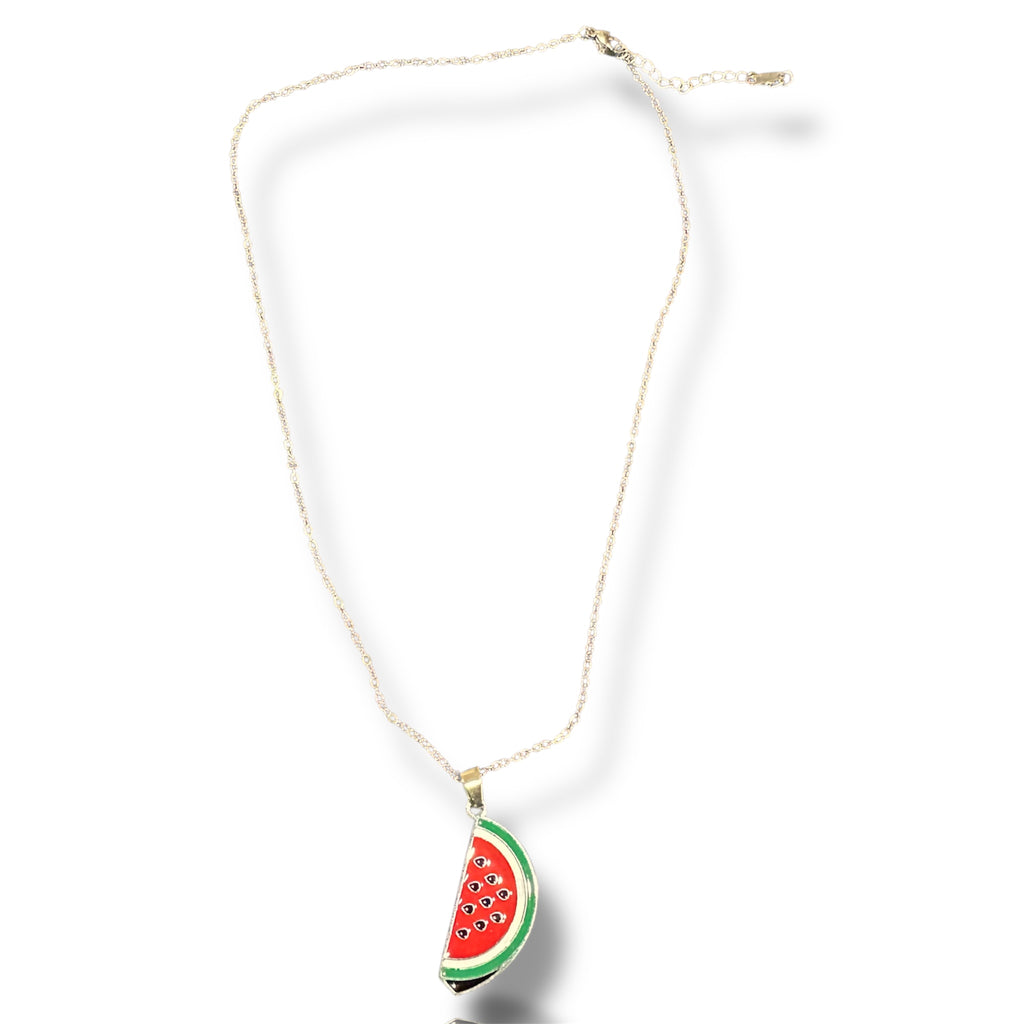 Enamel & Stainess Watermelon Necklace